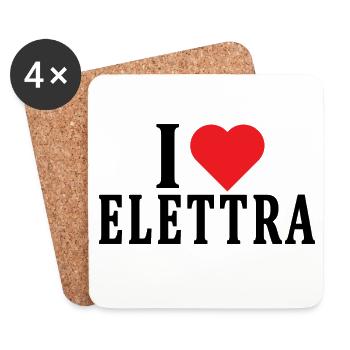 T-shirt J’adore Elettra t-shirt idée cadeau - Dessous de verre (lot de 4) - blanc - Devant