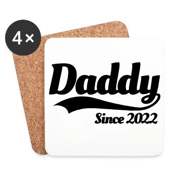 Father pregnancy pregnant Daddy since 2022 - Coasters (set of 4) - white - Front