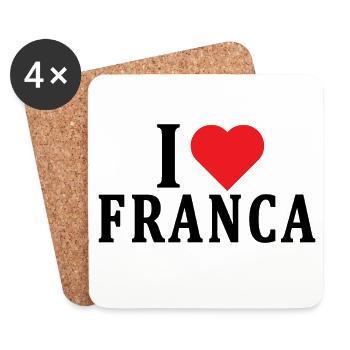 t-shirt I love Franca t-shirt gift idea - Coasters (set of 4) - white - Front