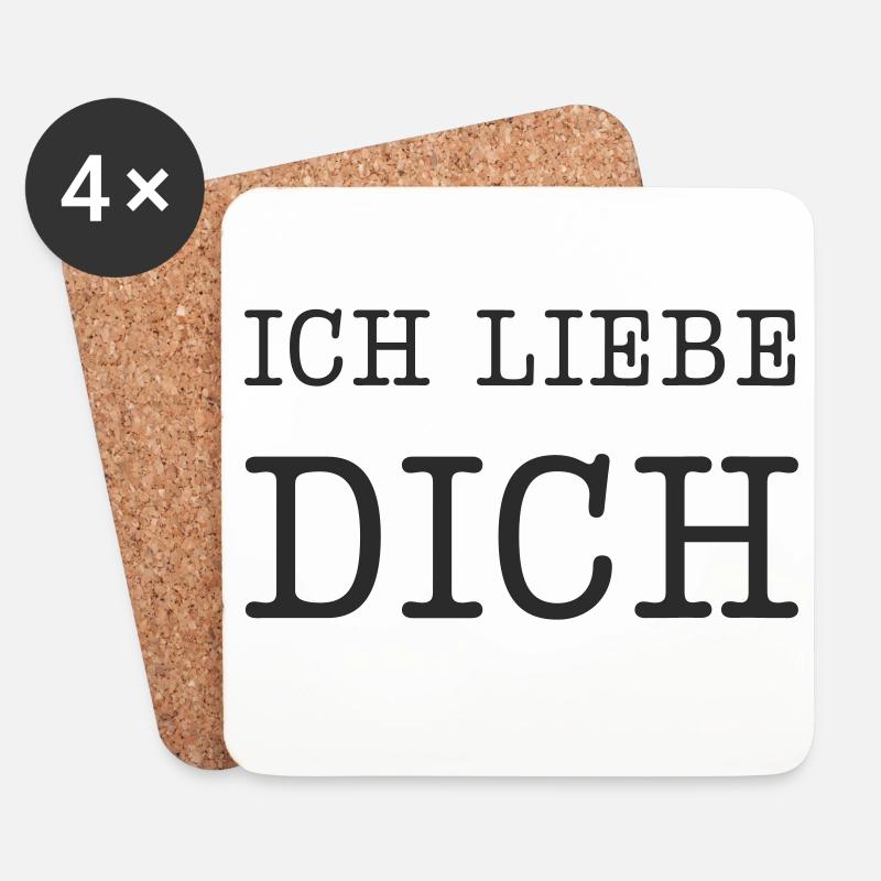 Ich liebe dich - Untersetzer (4er-Set) - Weiß