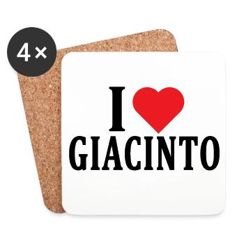 T-Shirt Ich liebe Giacinto T-Shirt Geschenkidee - Untersetzer (4er-Set) - Weiß - Vorne