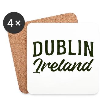 Dublin Irland Script Typografie - Untersetzer (4er-Set) - Weiß - Vorne
