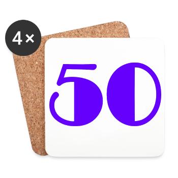 50. 50 YEARS. 50th ANNIVERSARY. BIRTHDAY 50 YEARS. - Coasters (set of 4) - white - Front