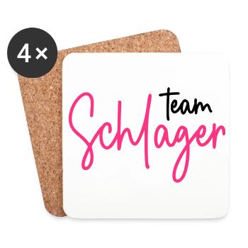 Team Schlager - Schlagermusik - Schlagerparty - Untersetzer (4er-Set) - Weiß - Vorne
