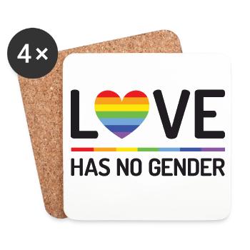 Pride Month - Love Has No Gender - Coasters (set of 4) - white - Front
