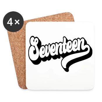 Seventeen 17th Birthday Boys Girls 17 Years Old - Coasters (set of 4) - white - Front