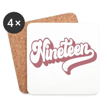 Nineteen 19th Birthday Girls Women 19 Years Old - Coasters (set of 4) - white - Front