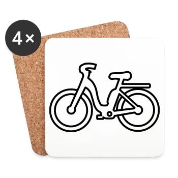 e-Bike / Pedelec - Kontur - Untersetzer (4er-Set) - Weiß - Vorne