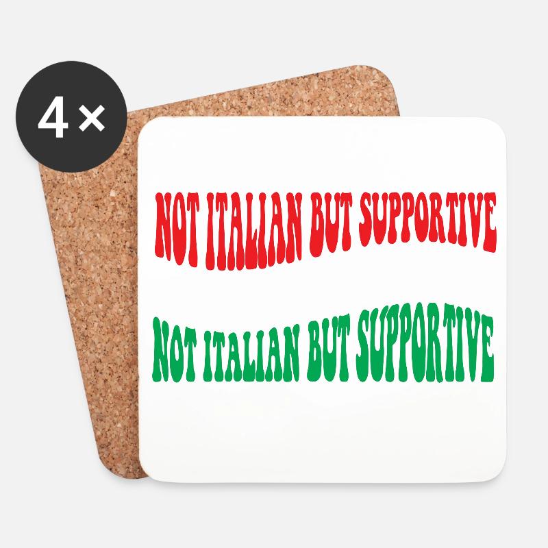 Tricolore-Symbol Italien Support - Untersetzer (4er-Set) - Weiß