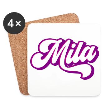 Mila | Couleurs changeantes - Dessous de verre (lot de 4) - blanc - Devant