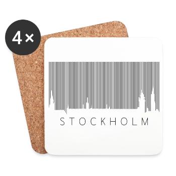 Stockholm Skyline Chemise design scandinave - Dessous de verre (lot de 4) - blanc - Devant