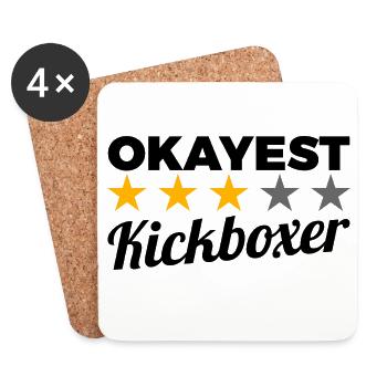 Okayest Kickboxer - Untersetzer (4er-Set) - Weiß - Vorne