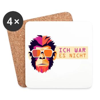 Ich war es nicht Affe - Untersetzer (4er-Set) - Weiß - Vorne