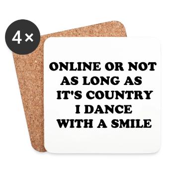 Country Music, Smile, Dancing Guaranteed - Coasters (set of 4) - white - Front