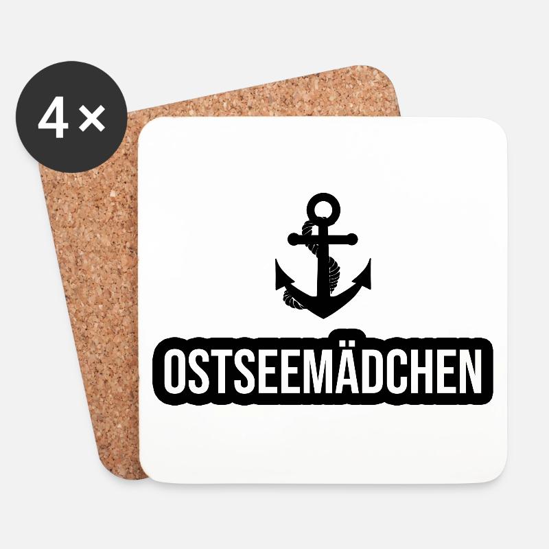 Ostseemädchen - Untersetzer (4er-Set) - Weiß