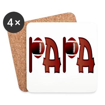 PAPA AMERICAN FOOTBALL VATER - Untersetzer (4er-Set) - Weiß - Vorne