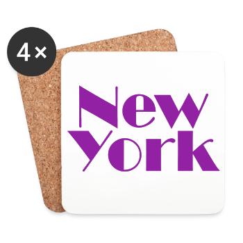 NEW YORK-Purple Broadway - Coasters (set of 4) - white - Front