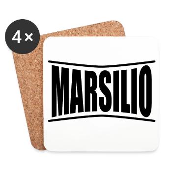 Marsilio t-shirt t-shirt idée cadeau - Dessous de verre (lot de 4) - blanc - Devant