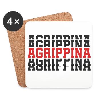 Agrippina t-shirt empilé texte cadeau t-shirt - Dessous de verre (lot de 4) - blanc - Devant