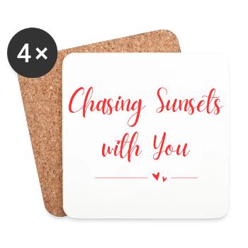 Chasing Sunsets with You - Coasters (set of 4) - white - Front