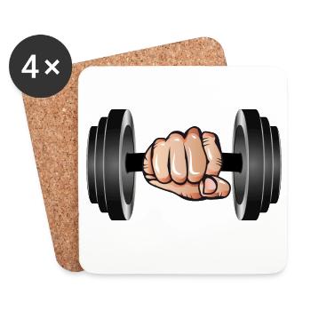Haltère à la main - soulever des poids pour les bodybuilders - Dessous de verre (lot de 4) - blanc - Devant