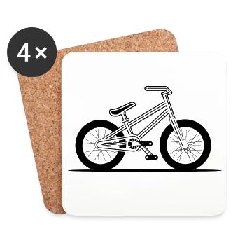 BMX Bicycle Sketch - Coasters (set of 4) - white - Front
