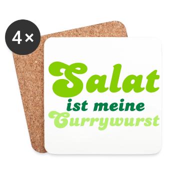 Salat ist meine Currywurst - Coasters (set of 4) - white - Front