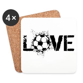 Icône du club de joueur d’explosion de balle d’amour de football - Dessous de verre (lot de 4) - blanc - Devant