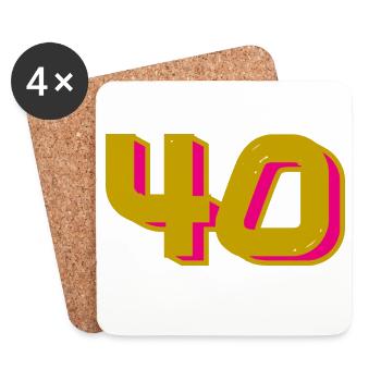 40. 40 YEARS. 40th ANNIVERSARY. 40TH ANNIVERSARY. - Coasters (set of 4) - white - Front