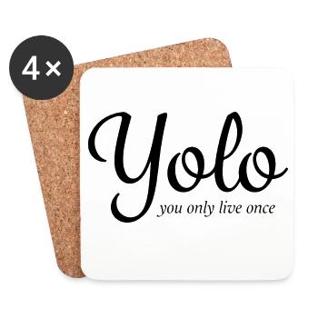 Yolo - Dessous de verre (lot de 4) - blanc - Devant