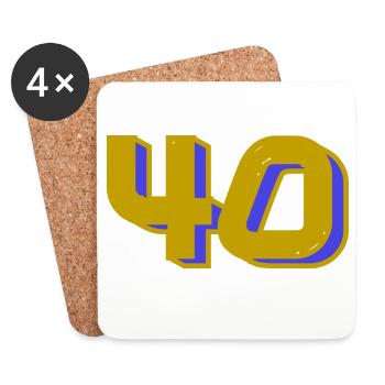 40. 40 YEARS. 40th ANNIVERSARY. 40 YEARS ANNIVERSARY. - Coasters (set of 4) - white - Front