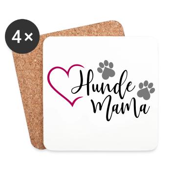 Hund Hunde Mama  - Untersetzer (4er-Set) - Weiß - Vorne