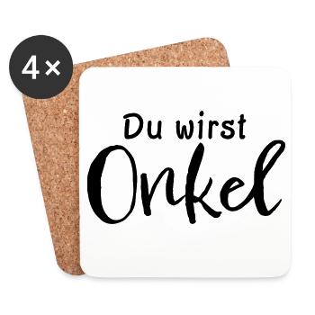 Du wirst Onkel - Untersetzer (4er-Set) - Weiß - Vorne