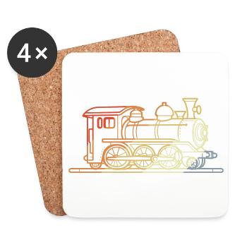Railway Sketch Vintage - Coasters (set of 4) - white - Front