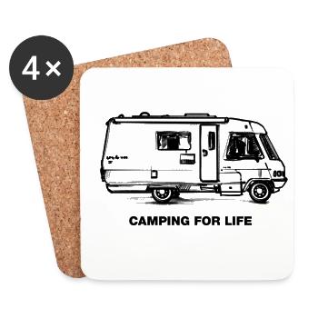 Camping For Life - Coasters (set of 4) - white - Front