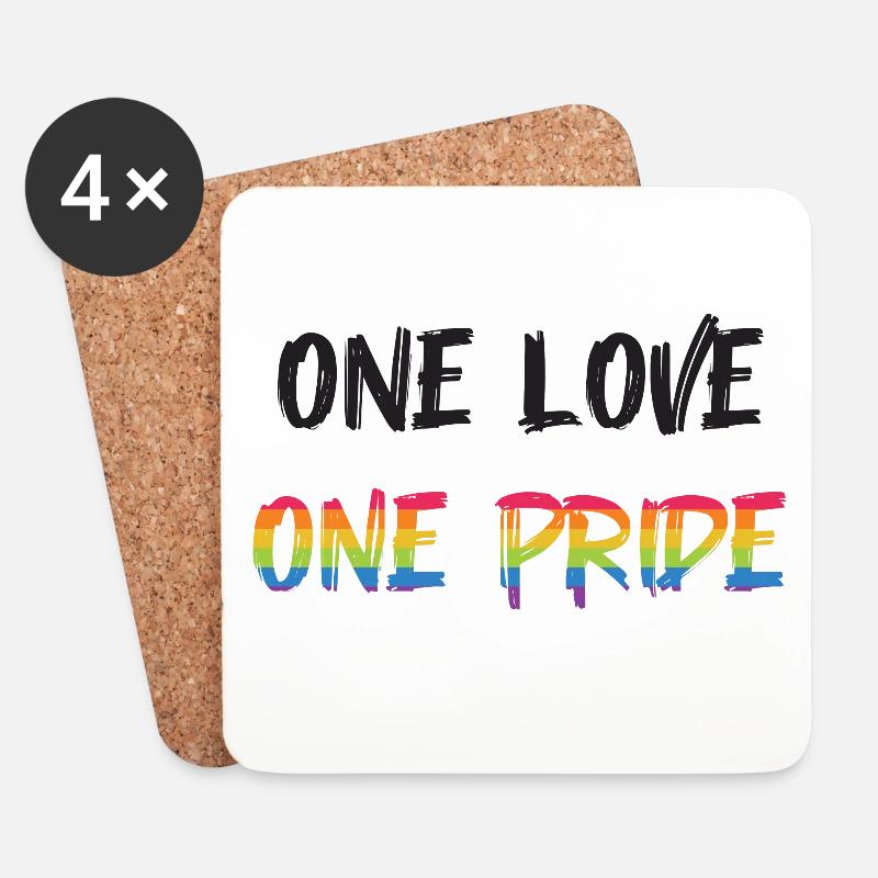 LGBT Pride Month - Eine Liebe, eine Pride - Untersetzer (4er-Set) - Weiß