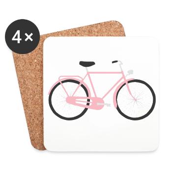 Stil mit französischen Fahrraddesigns - Untersetzer (4er-Set) - Weiß - Vorne