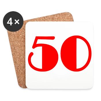50. 50 YEARS. 50th ANNIVERSARY. 50 YEARS ANNIVERSARY. - Coasters (set of 4) - white - Front