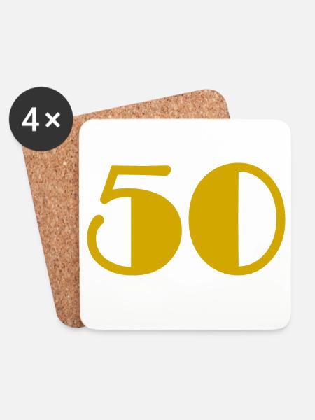 50. 50 JAHRE. 50. JAHRESTAG. 50-JÄHRIGES JUBILÄUM. - Untersetzer (4er-Set) - Weiß