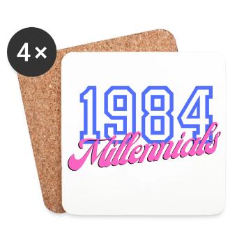Jahrgang Jahr 1984 Digitaler Kunstdruck - Untersetzer (4er-Set) - Weiß - Vorne