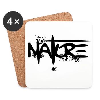Natur Graffiti Outdoor Schrift Text Logo Symbol - Untersetzer (4er-Set) - Weiß - Vorne