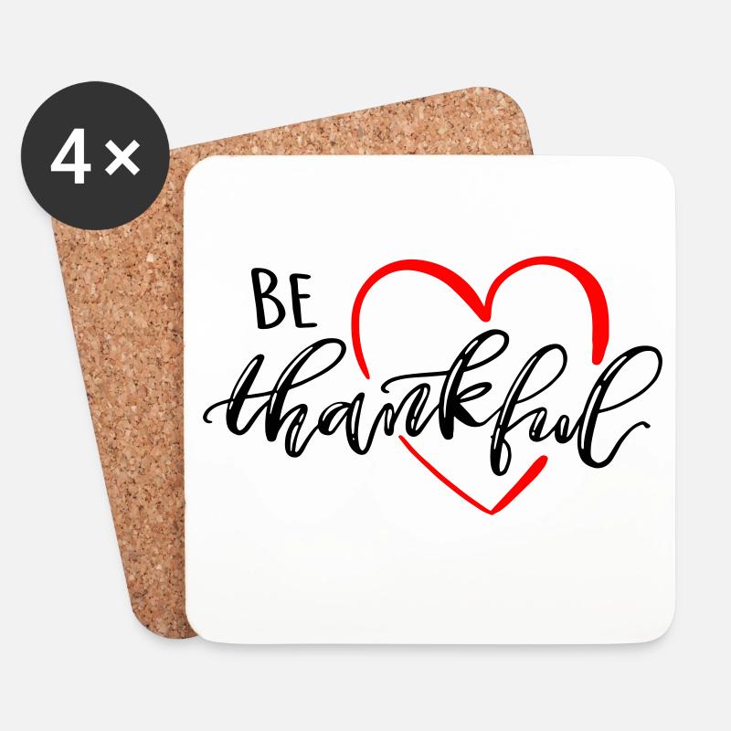 be thankful - Untersetzer (4er-Set) - Weiß