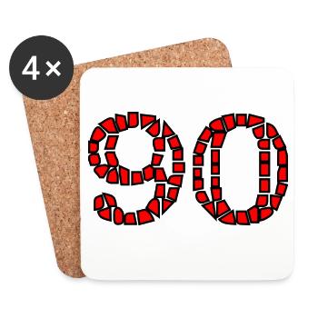 HAPPY BIRTHDAY. HAPPY BIRTHDAY. ANNIVERSARY. - Coasters (set of 4) - white - Front