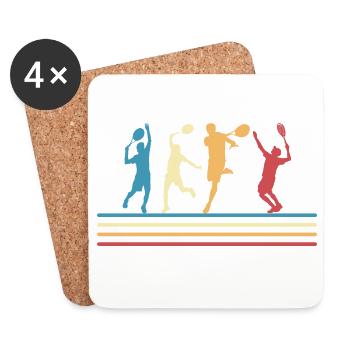 Tennis retro - Dessous de verre (lot de 4) - blanc - Devant