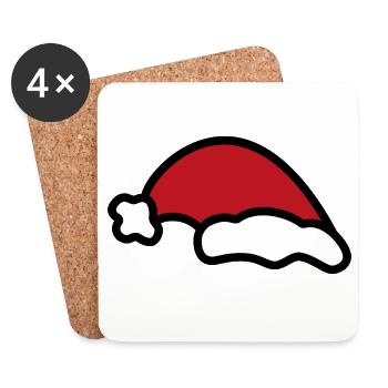weihnachtsmütze - Untersetzer (4er-Set) - Weiß - Vorne