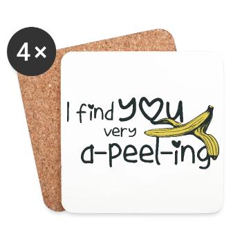 Banana - Coasters (set of 4) - white - Front