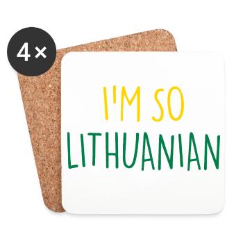 JE SUIS TELLEMENT LITUANIEN Lietuva Lituanie - Dessous de verre (lot de 4) - blanc - Devant