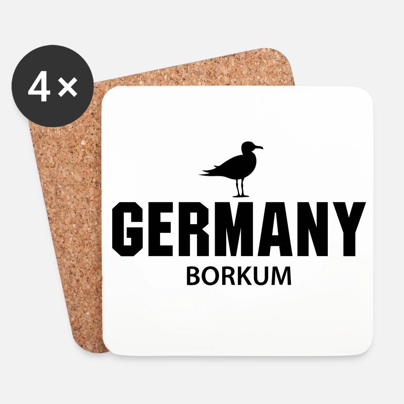 Borkum GERMANY - Untersetzer (4er-Set) - Weiß
