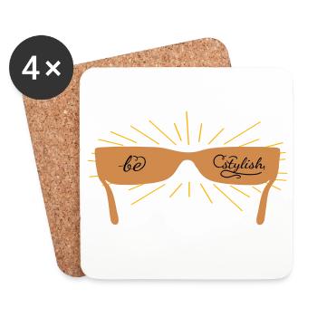 be stylish with sunglasses - Coasters (set of 4) - white - Front