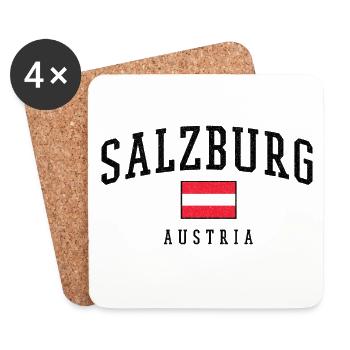 Salzburg Austria – Flag motif with local pride - Coasters (set of 4) - white - Front